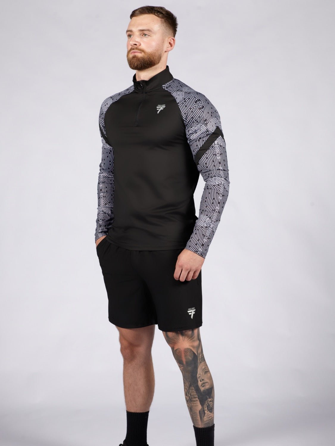 Tùsail 1/4 Zip Top Dubh - FallainFitness
