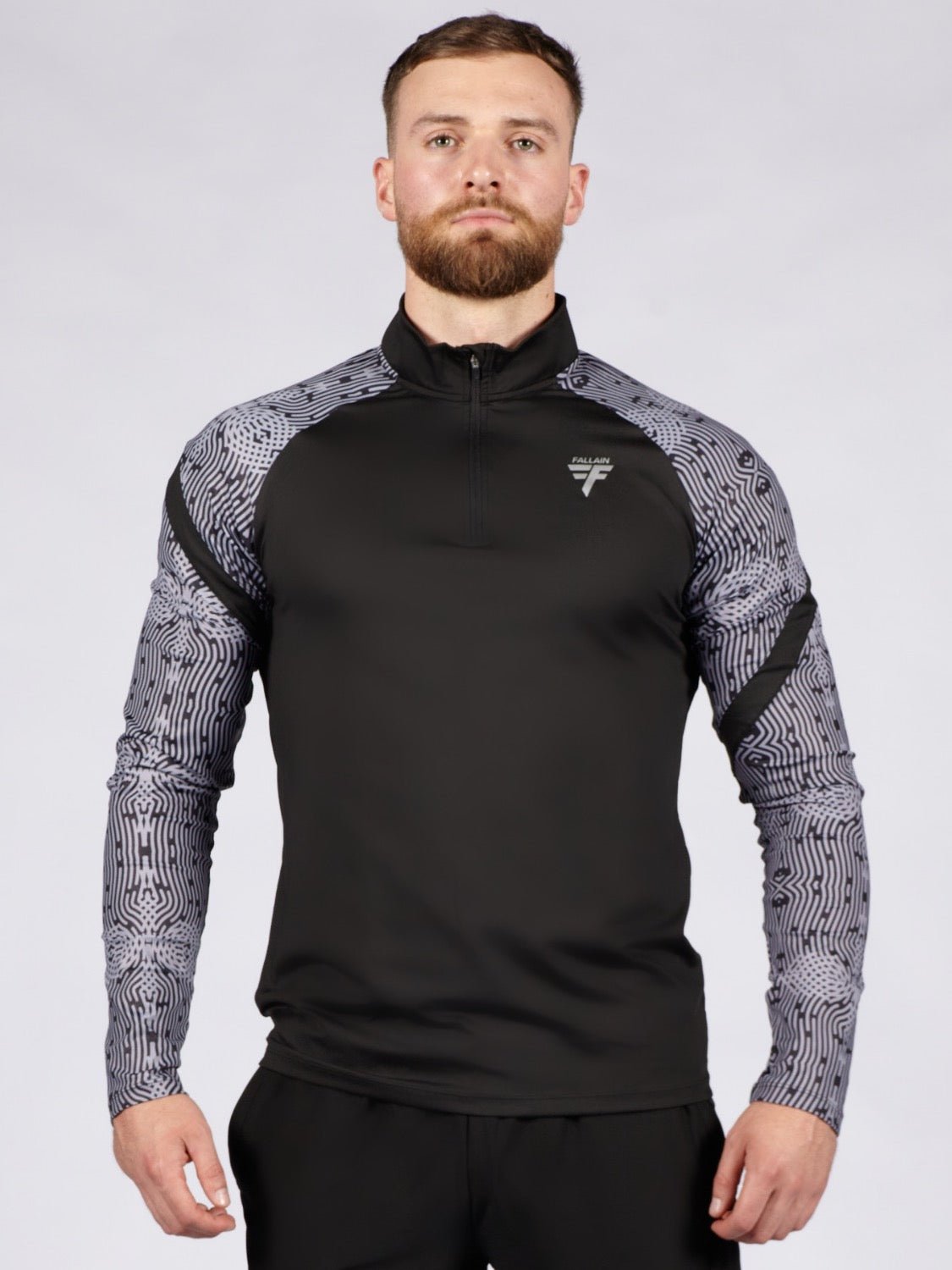 Tùsail 1/4 Zip Top Dubh - FallainFitness
