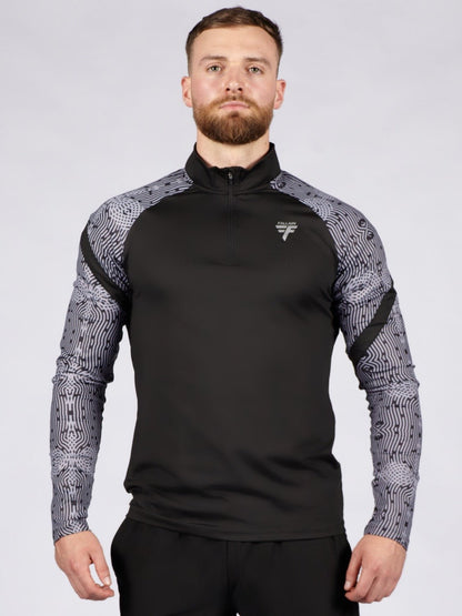 Tùsail 1/4 Zip Top Dubh - FallainFitness
