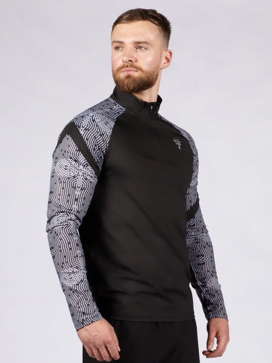 Tùsail 1/4 Zip Top Dubh - FallainFitness